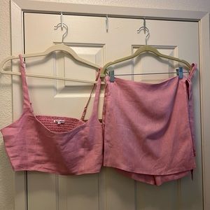 100% Linen Reformation France Linen Two Piece Set